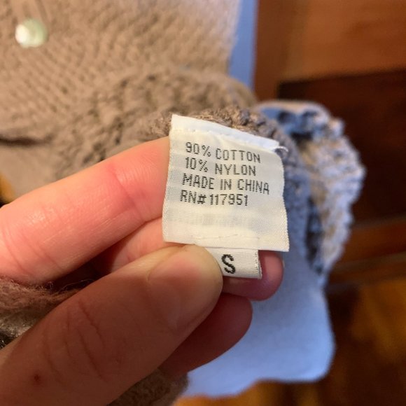 Haiku Tan Knit V Neck Cardigan Size Small - Picture 2 of 6